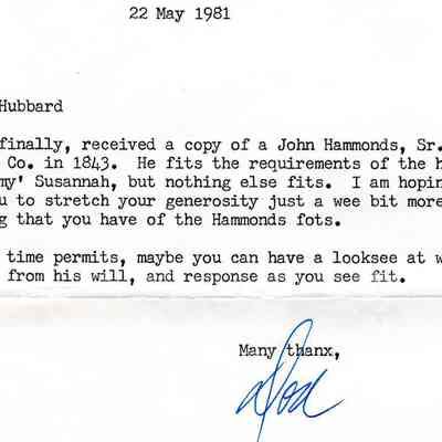 Letter, 1981& Will