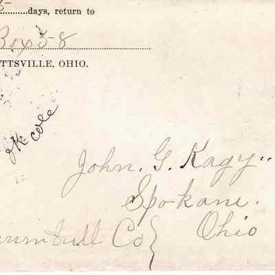 Envelope and Letter, 1905