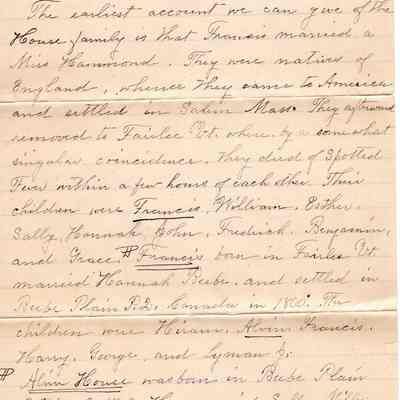 Letter, House History