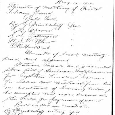 Early Library Minutes,1912