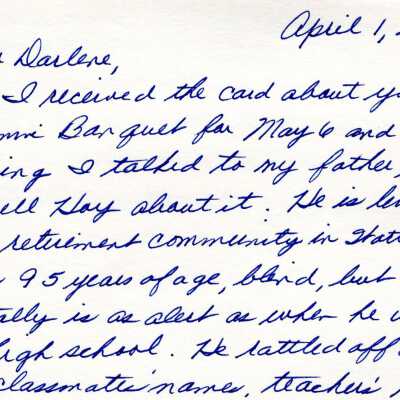 Note to Bristol Alumni Association