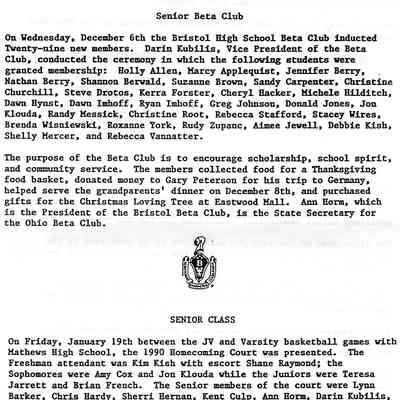 Report, Bristol School, 1990