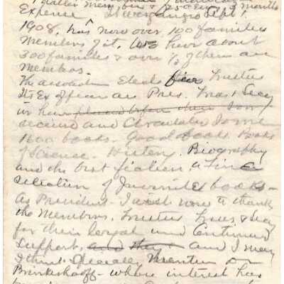 Early Library Minutes,1908