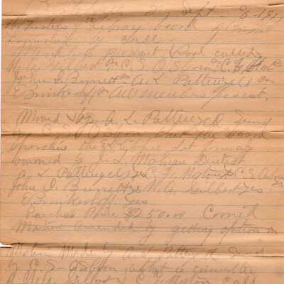 Early Library minutes, 1911