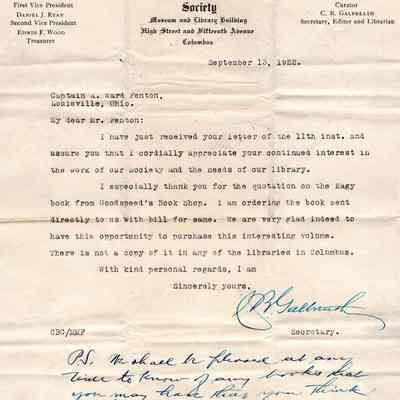 Letter, 1922