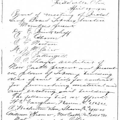 Early Library Minutes,1912
