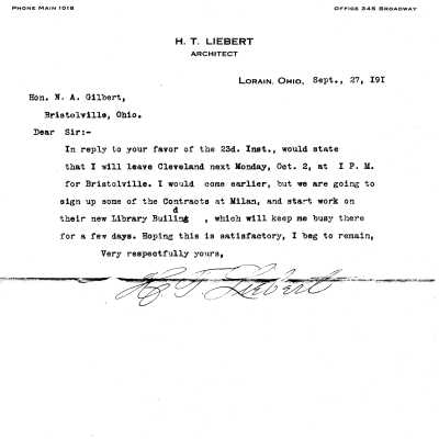Early Library Correspondence,1911
