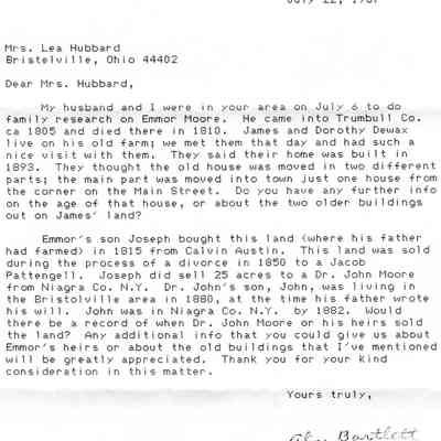 Letter and Envelope, Bristol Family History