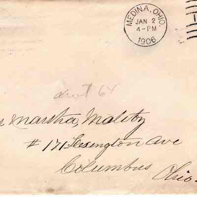 Envelope and Letter, 1906