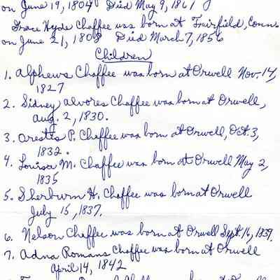 Notes of Chaffee History