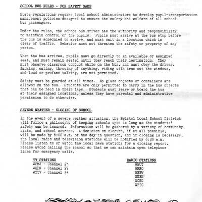 Bristol School Report, 1986