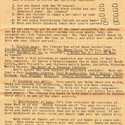 Library, Newsletters