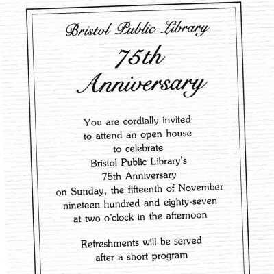 75th Bristol Public Library Anniversary