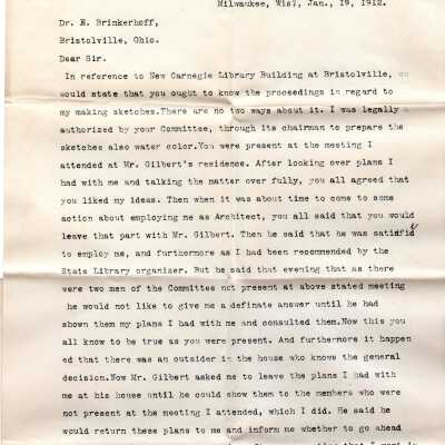 Early Library Correspondence,1912