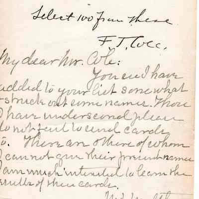 Letter to Mrs Cole from M.J. Maltby