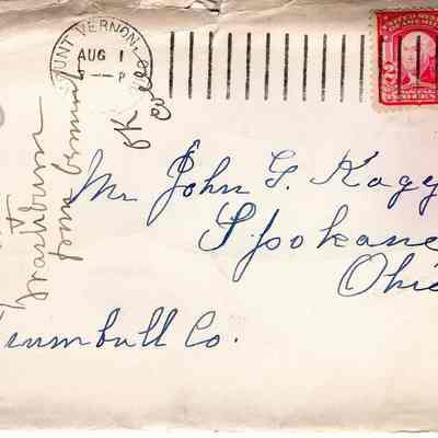 Envelope and Letter, 1905