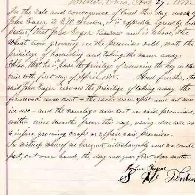 Land sale, 1877