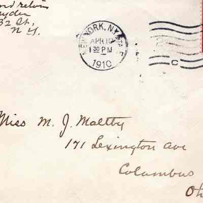 Envelope and Letter, 1910