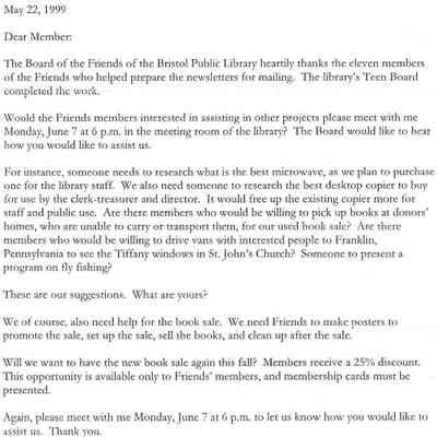 Letter, 1999