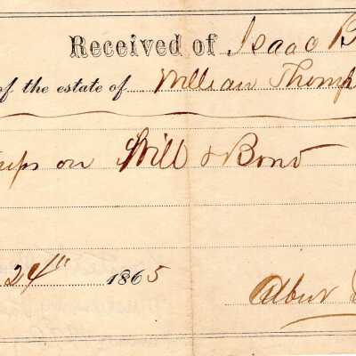Receipt, 1865