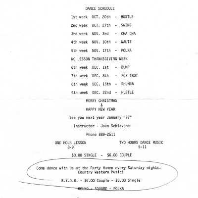 Dance Flyer, 1976