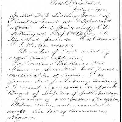 Early Library Minutes,1912