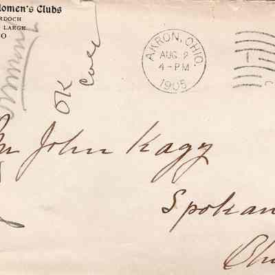 Envelope and letter, 1905