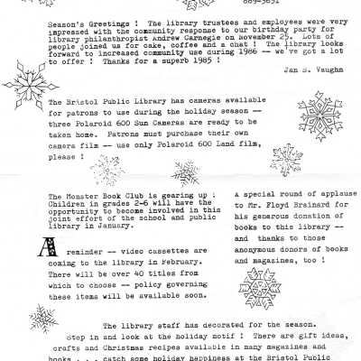 Library Newsletter,1985
