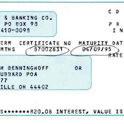 Bank Statement, 1995