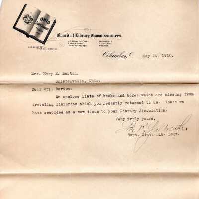 Early Library Correspondence, 1910