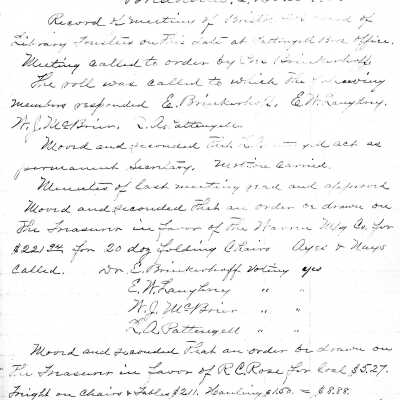 Early Library Minutes,1912