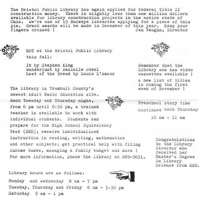 Library, Newsletter