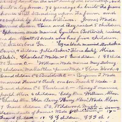 Notes of Wade Family History
