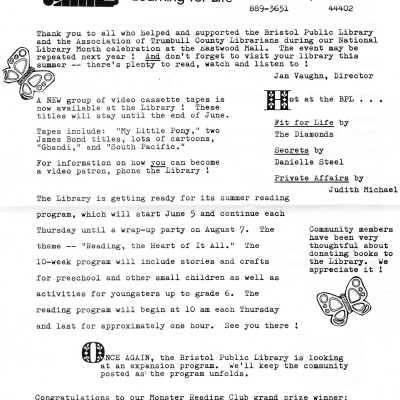 Library, Newsletter