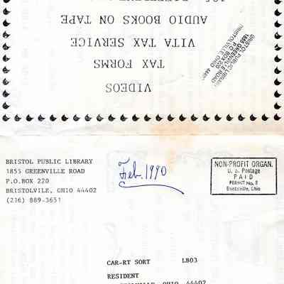 Mailer: Bristol Public Library.1990