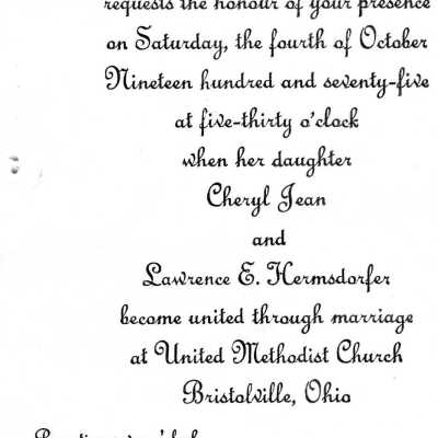 Wedding Invitation,1975