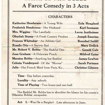 Class Play, Bristol High School,