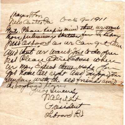 Early Library Correspondence,1911