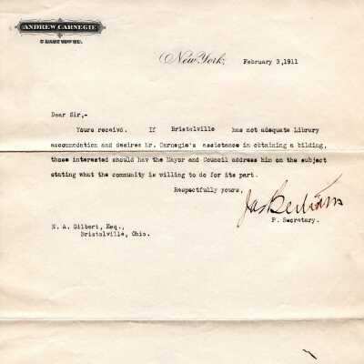 Early Library Correspondence, 1911