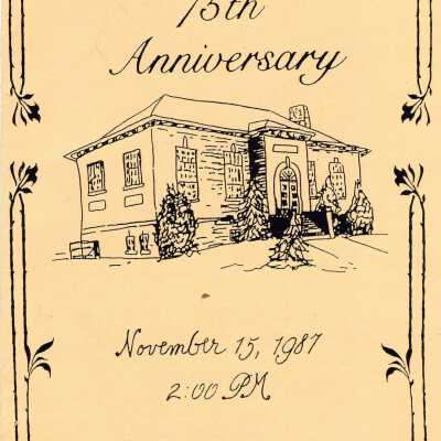 Program for 75th anniversary of Bristol Public Library,1987