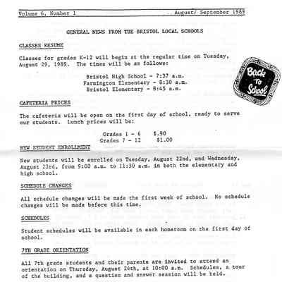 Report Bristol School 1989