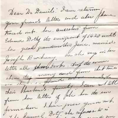Letter of Doty-Doten Brockway History