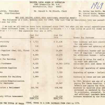 Flyer for School Levy, 1969