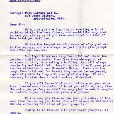 Early Library Correspondence,1911