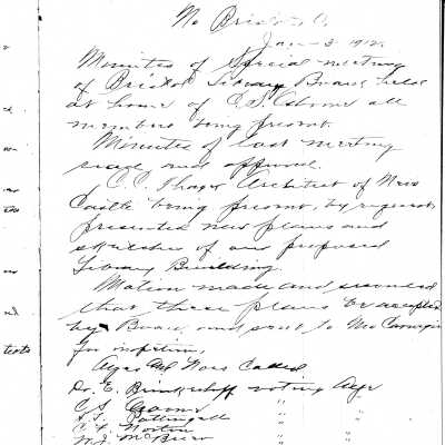 Early Library Minutes,1912