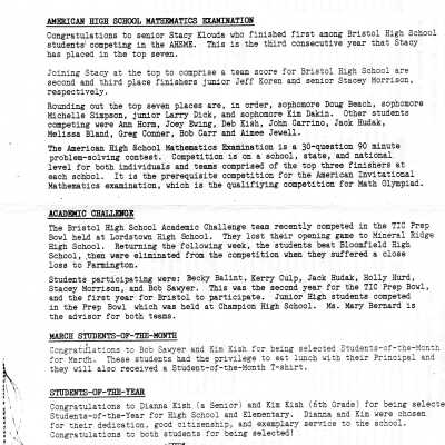 Bristol School Report, 1987