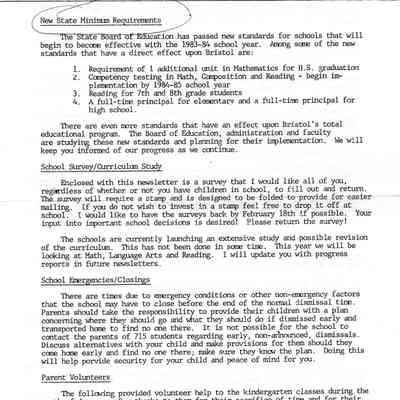 Report, Bristol School, 1983