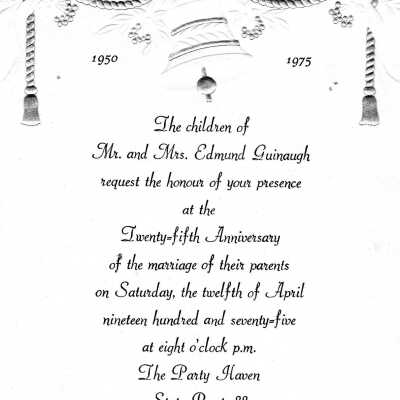 Anniversary invitation, 1975