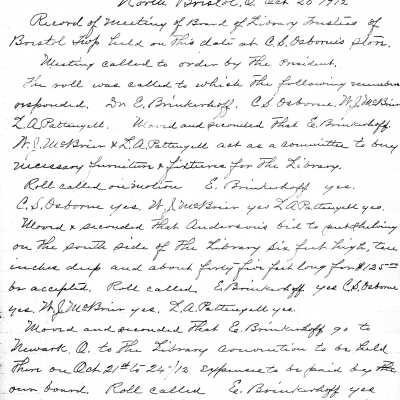 Early Library Minutes,1912