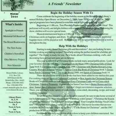 Newsletter Friends of Bristol Public Library,2000